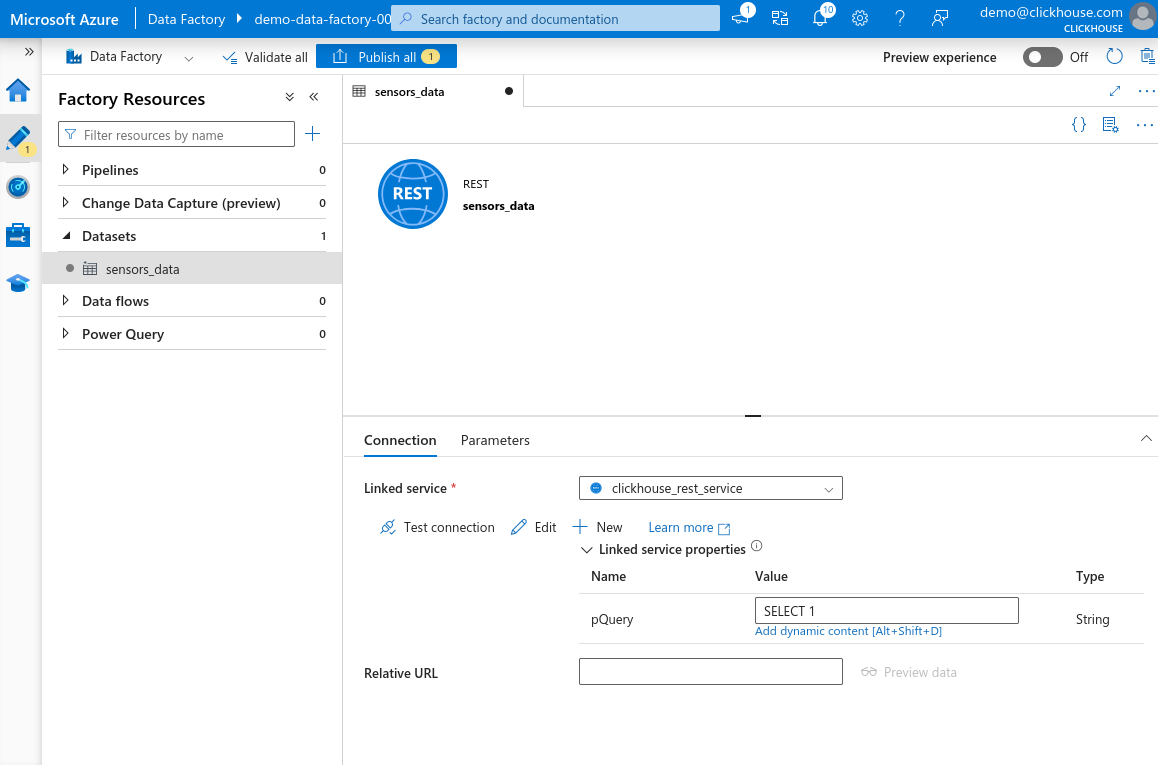 새 데이터셋 속성
