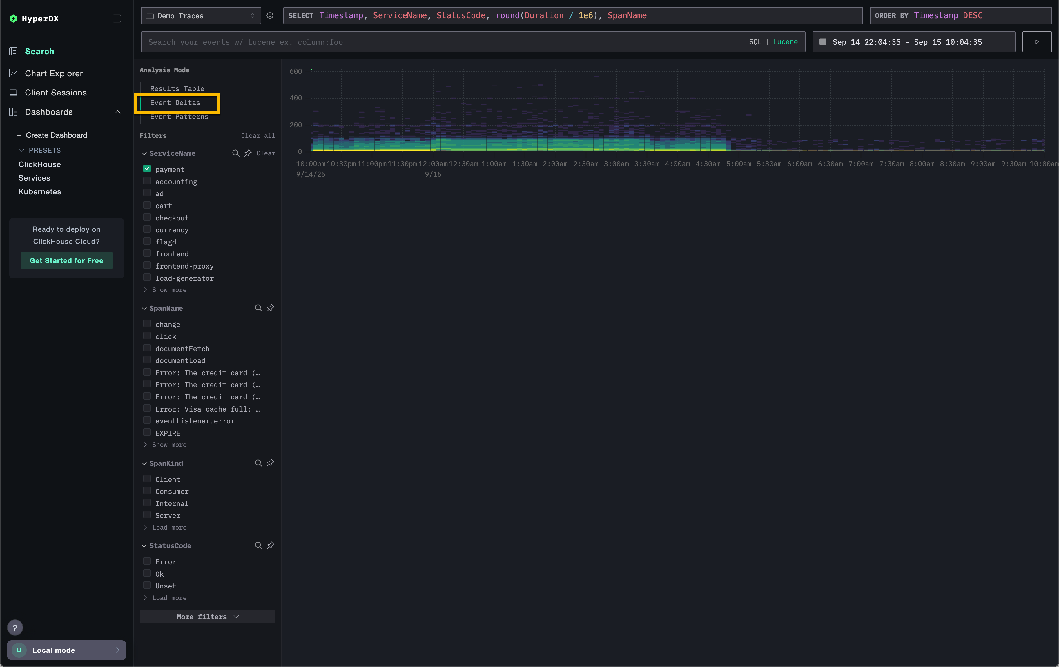 선택되지 않은 Event deltas